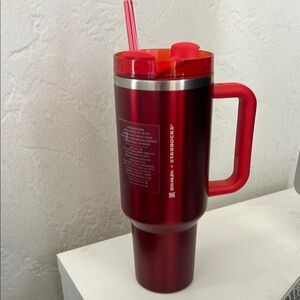 Starbucks Red Stainless Steel Tumbler with Straw